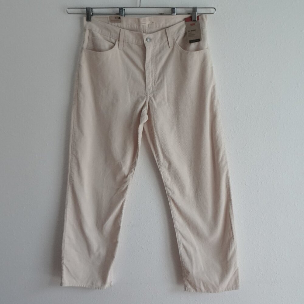 Levi's Corduroy Pants Jeans Women's Size 33x31 Ivory Cords Baggy Straight Leg